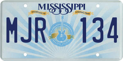 MS license plate MJR134