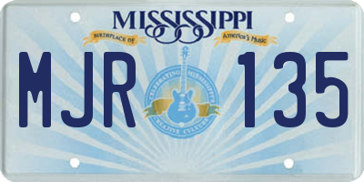 MS license plate MJR135