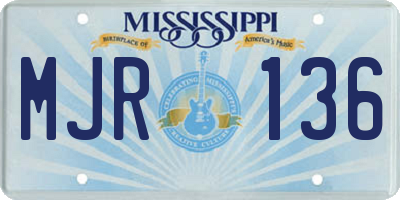 MS license plate MJR136
