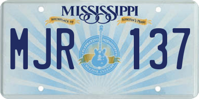 MS license plate MJR137