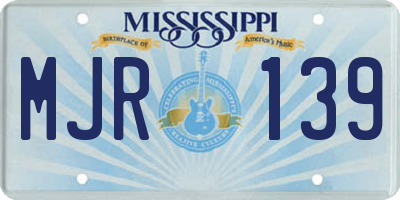 MS license plate MJR139