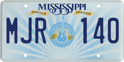 MS license plate MJR140