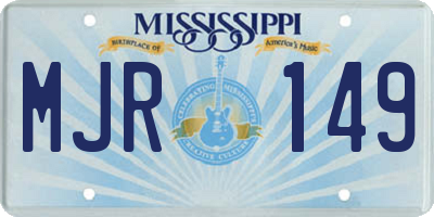 MS license plate MJR149