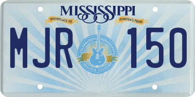 MS license plate MJR150