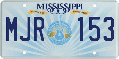 MS license plate MJR153
