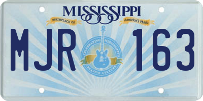 MS license plate MJR163
