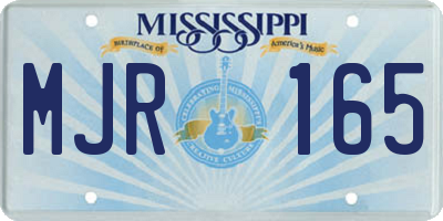 MS license plate MJR165