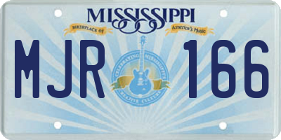 MS license plate MJR166