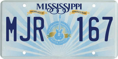 MS license plate MJR167