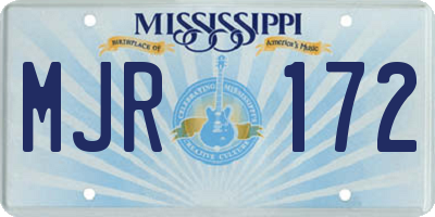 MS license plate MJR172