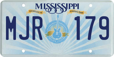 MS license plate MJR179