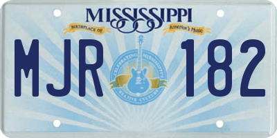 MS license plate MJR182