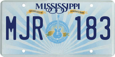MS license plate MJR183