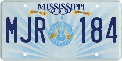 MS license plate MJR184