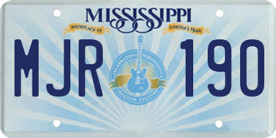 MS license plate MJR190