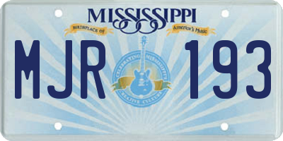 MS license plate MJR193