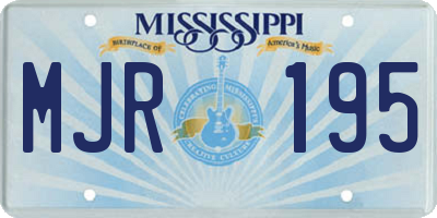 MS license plate MJR195