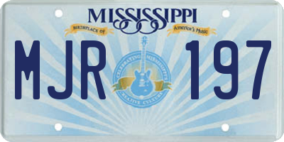 MS license plate MJR197