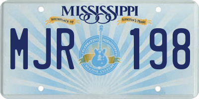 MS license plate MJR198