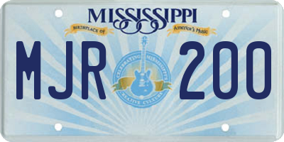 MS license plate MJR200