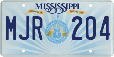 MS license plate MJR204