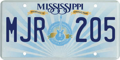 MS license plate MJR205