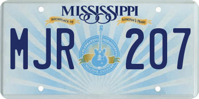 MS license plate MJR207