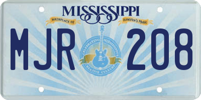 MS license plate MJR208