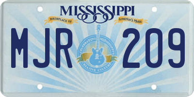 MS license plate MJR209