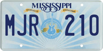 MS license plate MJR210
