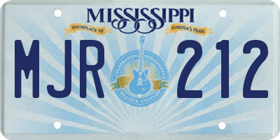 MS license plate MJR212
