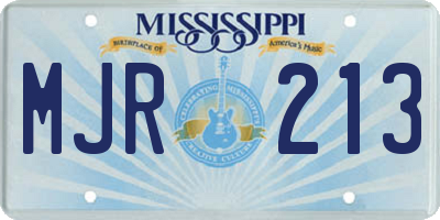 MS license plate MJR213