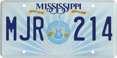 MS license plate MJR214
