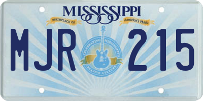 MS license plate MJR215