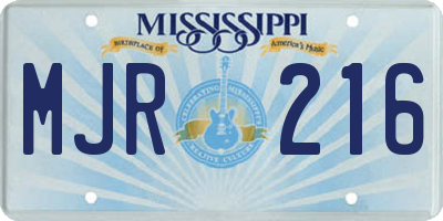MS license plate MJR216