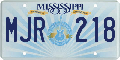 MS license plate MJR218