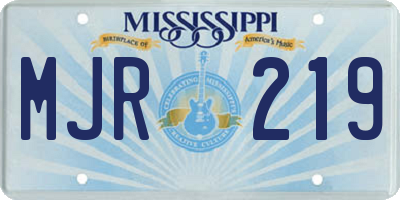MS license plate MJR219