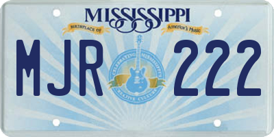MS license plate MJR222