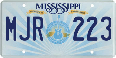 MS license plate MJR223