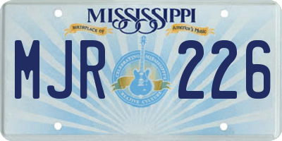 MS license plate MJR226