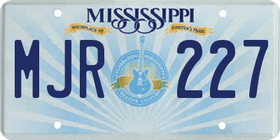 MS license plate MJR227