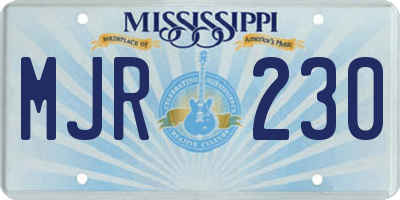 MS license plate MJR230