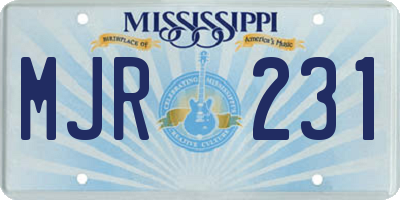 MS license plate MJR231