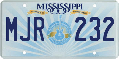 MS license plate MJR232