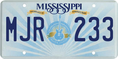 MS license plate MJR233