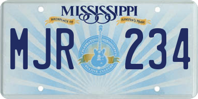 MS license plate MJR234