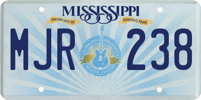 MS license plate MJR238