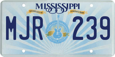 MS license plate MJR239