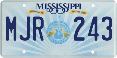 MS license plate MJR243