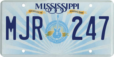 MS license plate MJR247